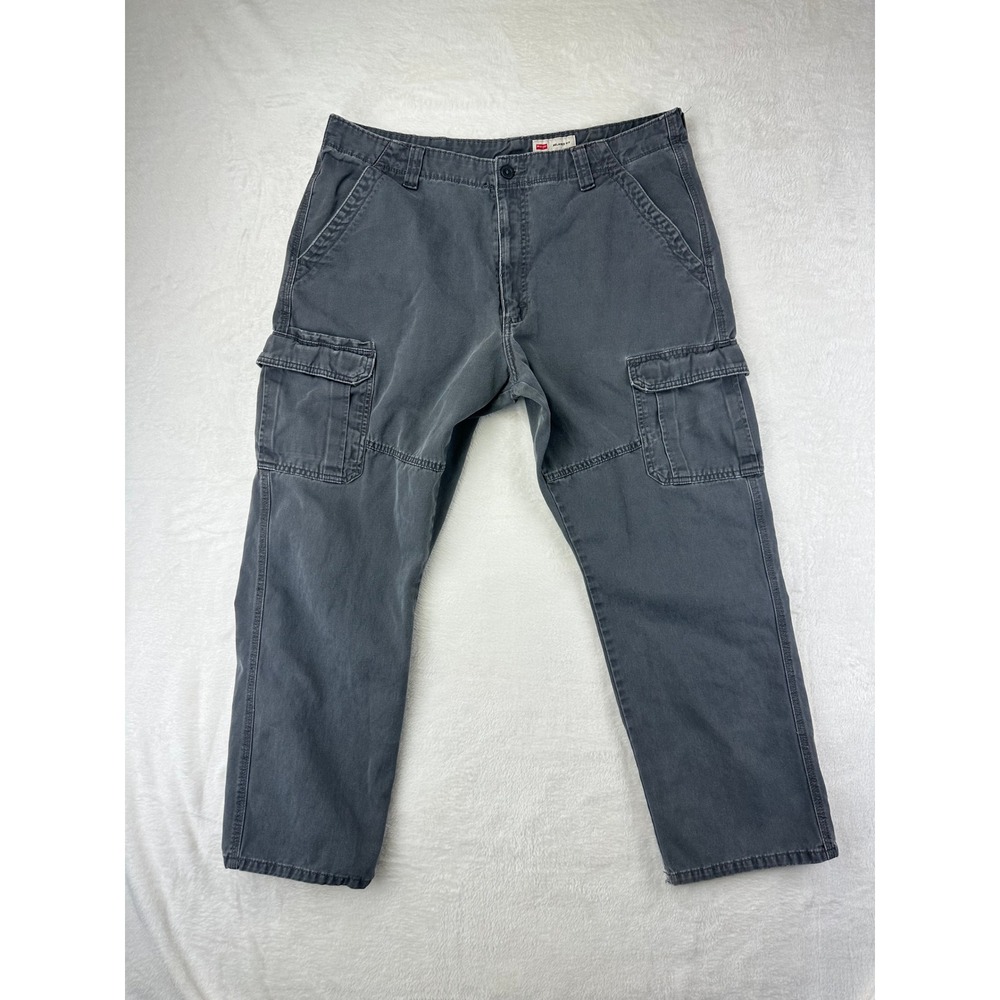 Wrangler Cargo Pants‎ Mens Relaxed Fit 38x30 Grey Utility Workwear Cotton Twill